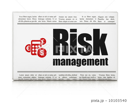 Business concept: newspaper with Risk Management and Calculator 10103540