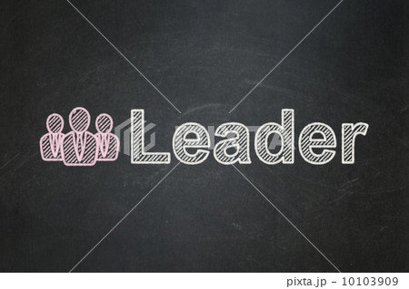 Finance concept: Business People and Leader on chalkboard background 10103909