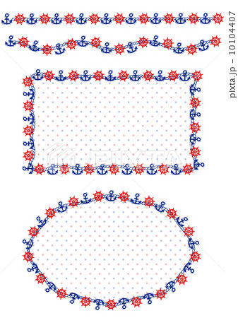 飾り罫 飾り枠 マリンのイラスト素材