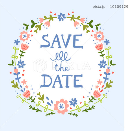 Save the date floral wreath 10109129
