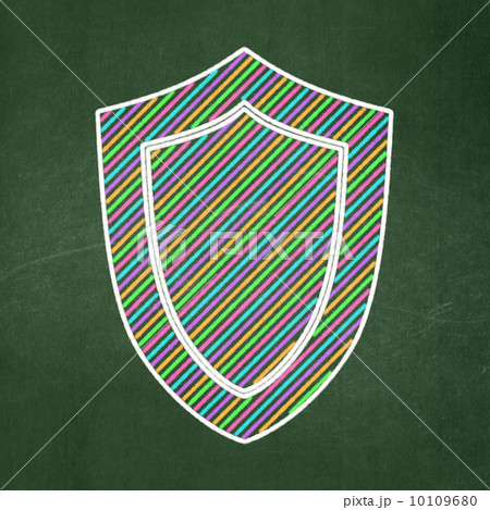 Security concept: Shield on chalkboard background 10109680