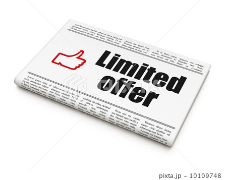 Finance concept: newspaper with Limited Offer and Thumb Up 10109748