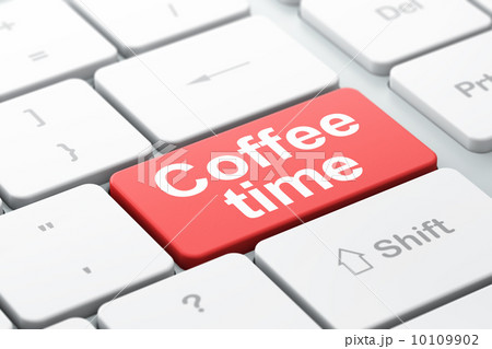 Time concept: Coffee Time on computer keyboard background 10109902
