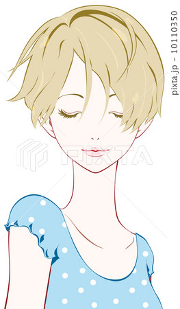 ファッション 女性 目を閉じるのイラスト素材