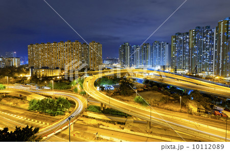 city overpass at night, HongKong 10112089