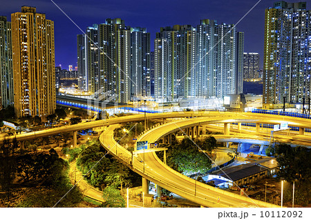 city overpass at night, HongKong city overpass at night, HongKong 10112092
