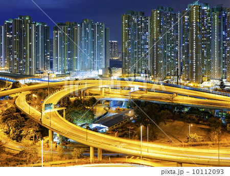 city overpass at night, HongKong city overpass at night, HongKong 10112093