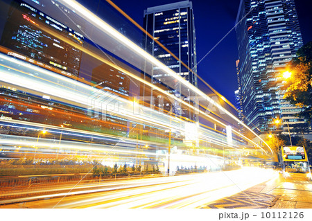 High speed traffic and blurred light trails High speed traffic and blurred light trails 10112126