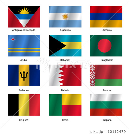 Set  Flags of world sovereign states. Vector illustration. 10112479