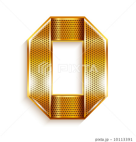 Number metal gold ribbon - 0 - zero 10113391
