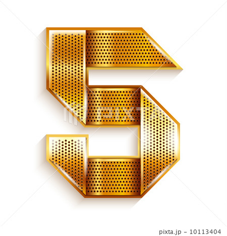 Number metal gold ribbon - 5 - five 10113404