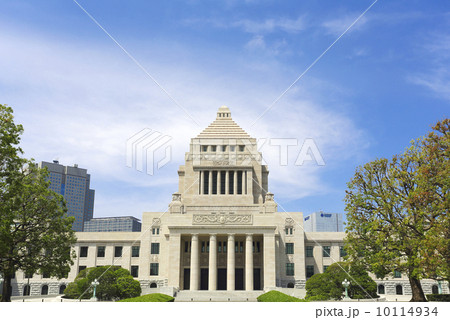 国会議事堂（新緑青空 見上げる） 10114934
