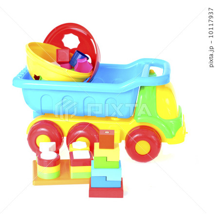 Children's Toy Machine and Pyramid Isolated on White 10117937