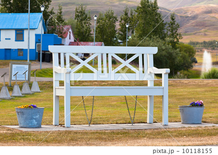White Bench in Iceland park 10118155