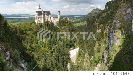 Panoramic view Neuschwanstein castle (Fussen, Germany) 10119648
