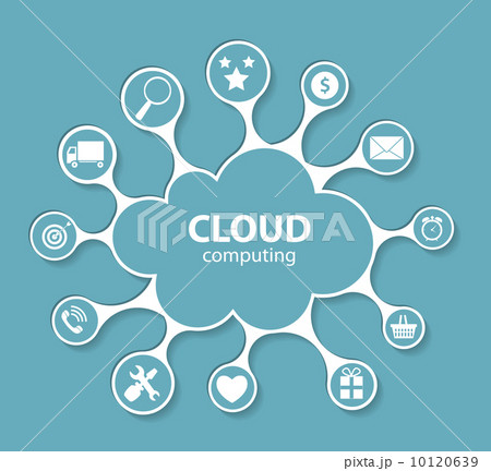 Cloud Computing Concept on Different Electronic Devices. Vector Cloud Computing Concept on Different Electronic Devices. Vector 10120639