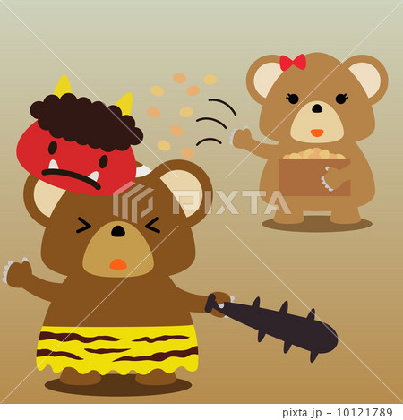 カレンダー用イラスト素材　２月　熊　正方形 10121789