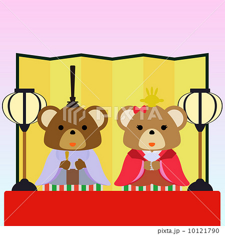 カレンダー用イラスト素材　３月　熊　正方形 10121790