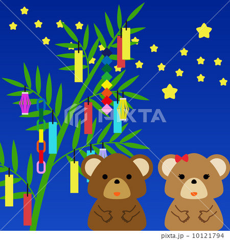 カレンダー用イラスト素材　７月　熊　正方形 10121794