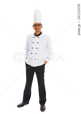 smiling indian male chef isolated on white background 10122056