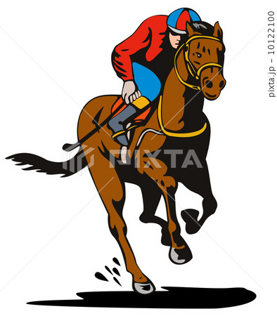 Horse and Jockey Racing Retro 10122100