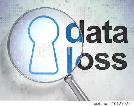 Data concept: Keyhole and Data Loss with optical glass Data concept: Keyhole and Data Loss with optical glass 10125022