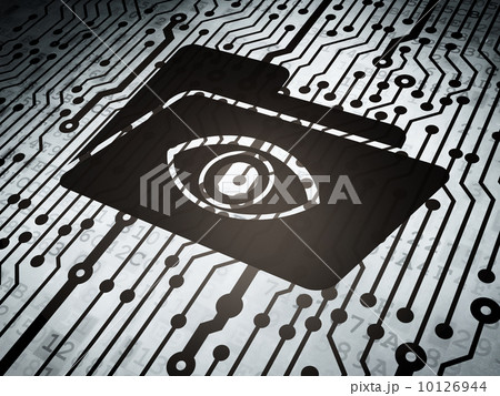 Business concept: circuit board with Folder With Eye 10126944