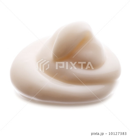 Mayonnaise swirl  isolated on white background cutout 10127383