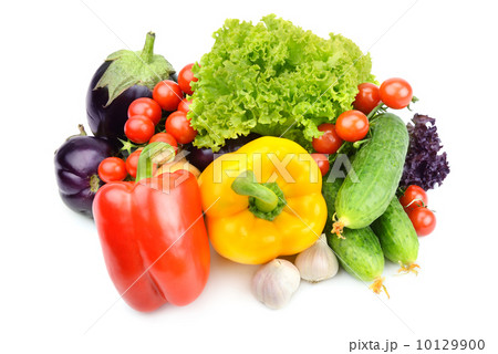 Vegetables isolated on white background 10129900