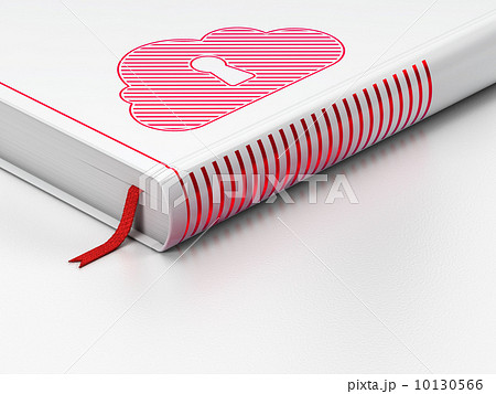 Cloud computing concept: closed book, Cloud With Keyhole on white background Cloud computing concept: closed book, Cloud With Keyhole on white background 10130566