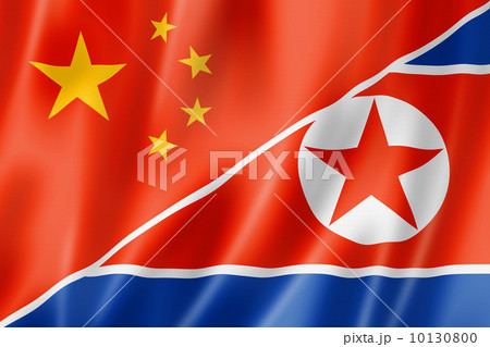 China and north korea flag 10130800