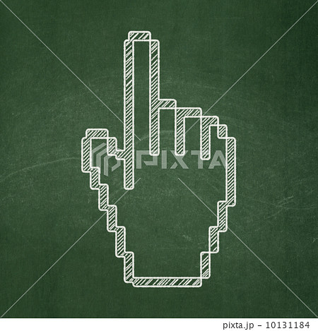 Social media concept: Mouse Cursor on chalkboard background Social media concept: Mouse Cursor on chalkboard background 10131184