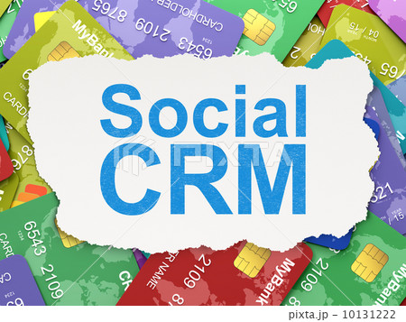 Business concept: Social CRM on Credit Card background 10131222