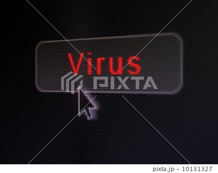 Security concept: Virus on digital button background 10131327
