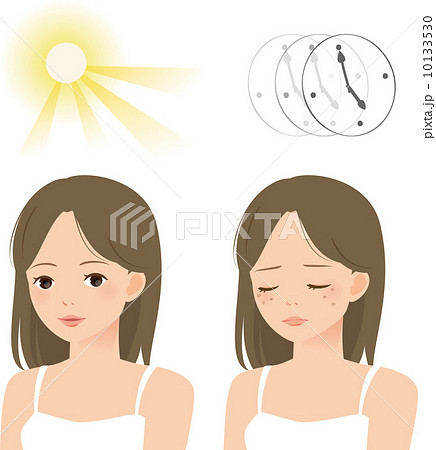 太陽とシミができた女性 10133530