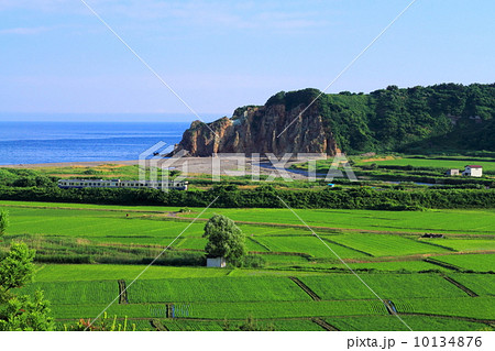 夏の日本海と五能線 10134876