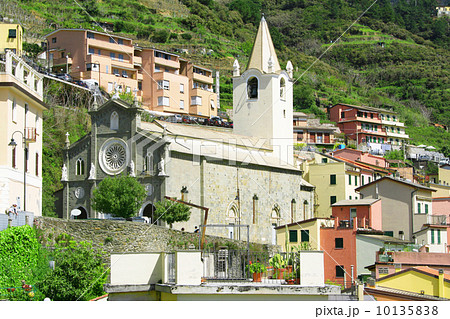 Italy. Cinque Terre. Church in Riomaggiore village Italy. Cinque Terre. Church in Riomaggiore village 10135838