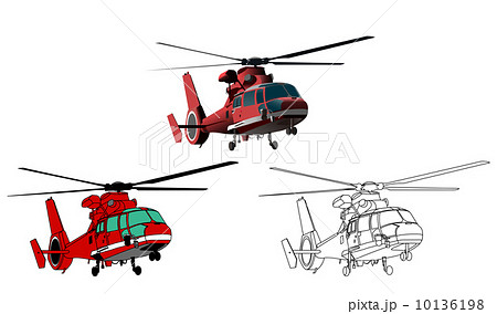 消防ヘリコプターのイラスト素材