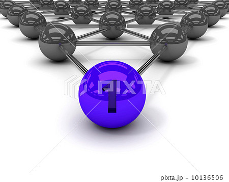 Metaphor of communication. Blue leader in front. Concept 3D illustration. 10136506