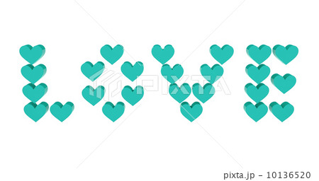 Turquoise hearts set in word LOVE. Concept 3D illustration. Turquoise hearts set in word LOVE. Concept 3D illustration. 10136520