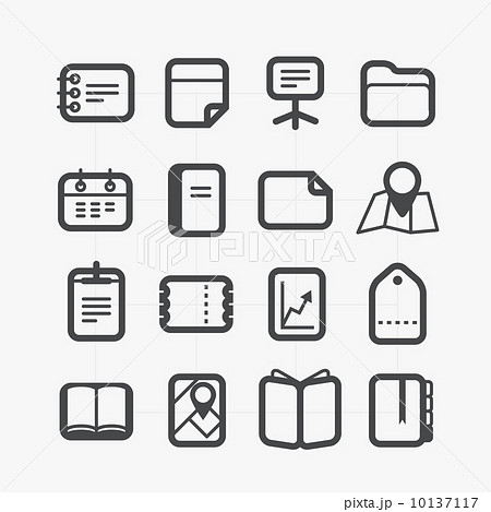 Different paper stuff icons set with rounded corners. Design ele 10137117