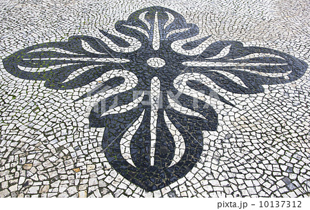 Portugal. Lisbon. Typical portuguese cobblestone pavement 10137312