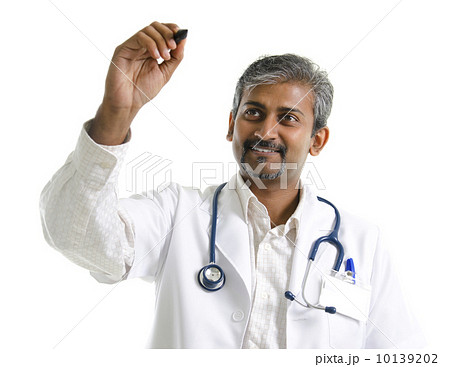 Indian mature doctor drawing / sketching 10139202