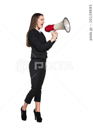 Business woman with megaphone 10139695