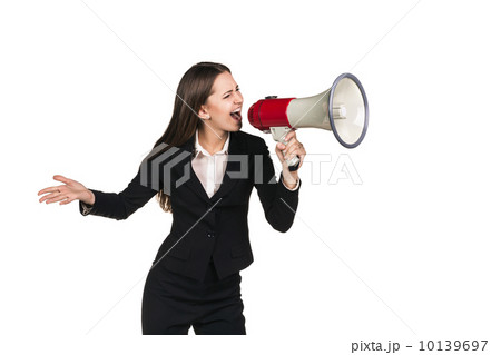 Business woman with megaphone 10139697