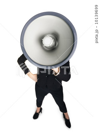 Business woman with megaphone Business woman with megaphone 10139699