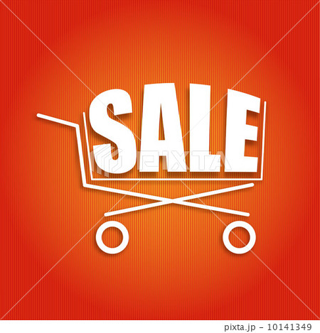 Sale poster with a basket, vector illustration 10141349