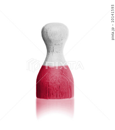 Wooden pawn with a painting of a flag Wooden pawn with a painting of a flag 10141593