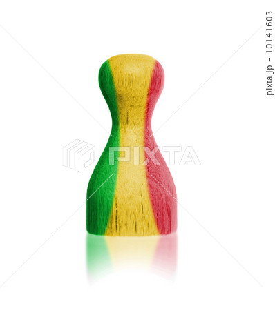 Wooden pawn with a painting of a flag Wooden pawn with a painting of a flag 10141603