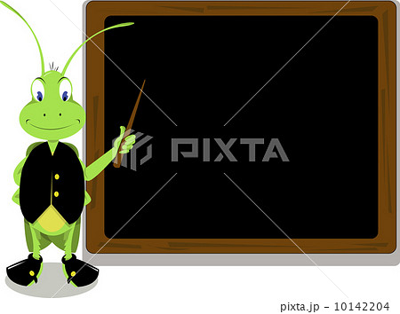 Mr. Cricket and a blackboard 10142204